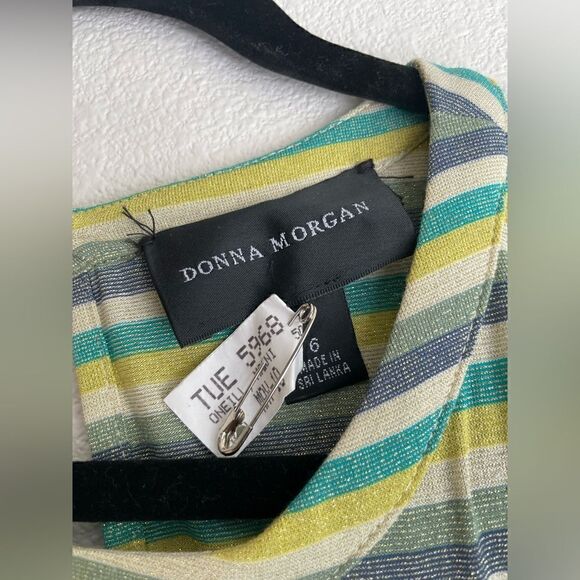 Striped green dress with drawstring waist - Picture 7 of 9